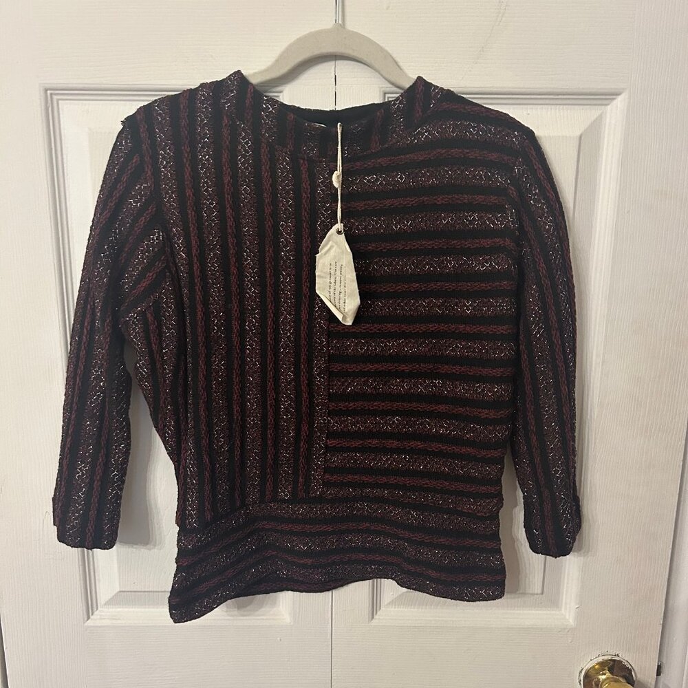 NWOT Anthropologie Akemi + Kin Metallic Stripe Sweater Size XS